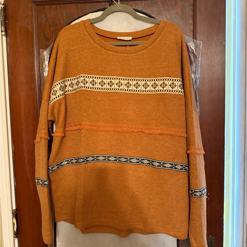 Women's Crew Neck Sweater in Orange